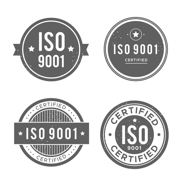 Vector iso certification stamp collection