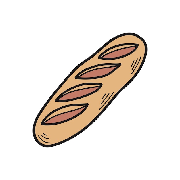 Vector isolate hand drawn bakery bread vector