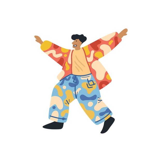 Vector isolate illustration of a man dancing