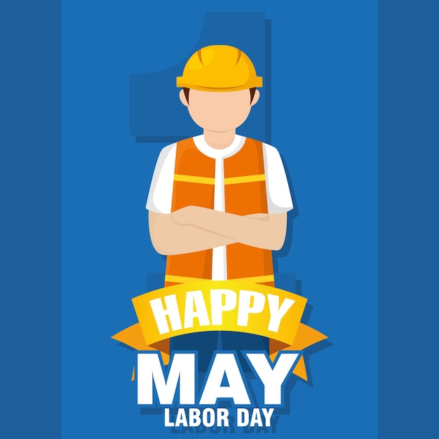 Isolated abstract engineer person with uniform Labor day Vector illustration