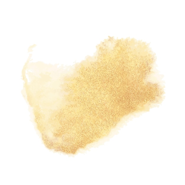 Macchie d'oro astratte isolate. sfondo di lusso. spruzzata di glitter dell'acquerello