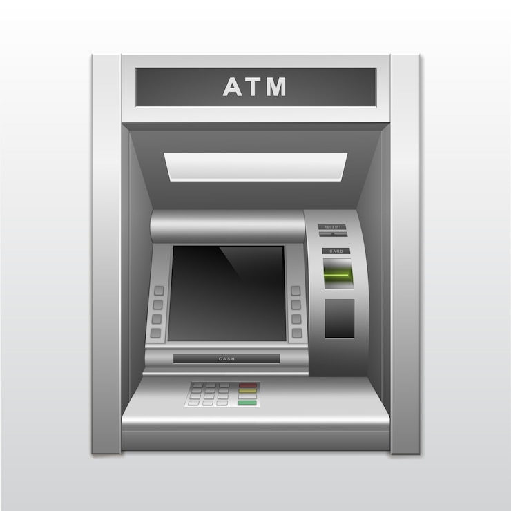 Vector  isolated atm bank cash machine