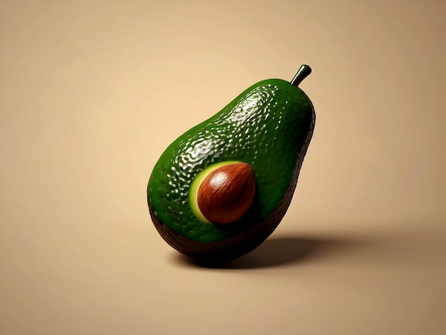 Icona di cibo e bevande avacado isolato rendering 3d su vettore di sfondo isolato