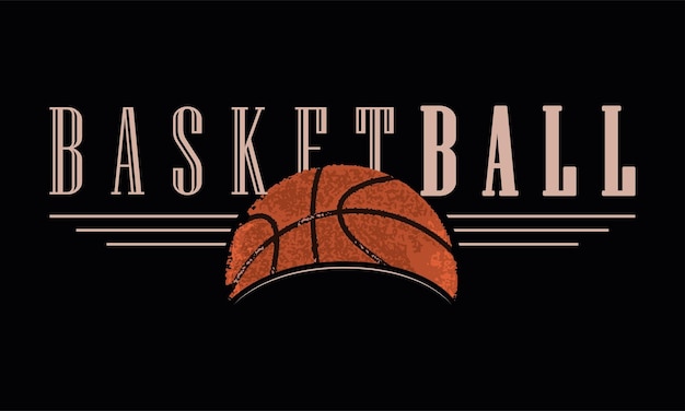 isolated basketball ball with a grunge texture sport poster vector illustration