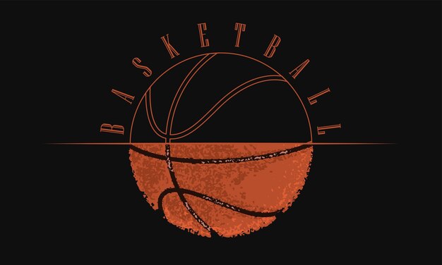 Vector isolated basketball ball with grunge texture sport poster vector illustration