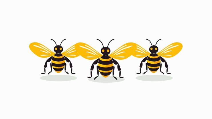 Vector isolated bee insect icon on white background vector illustration