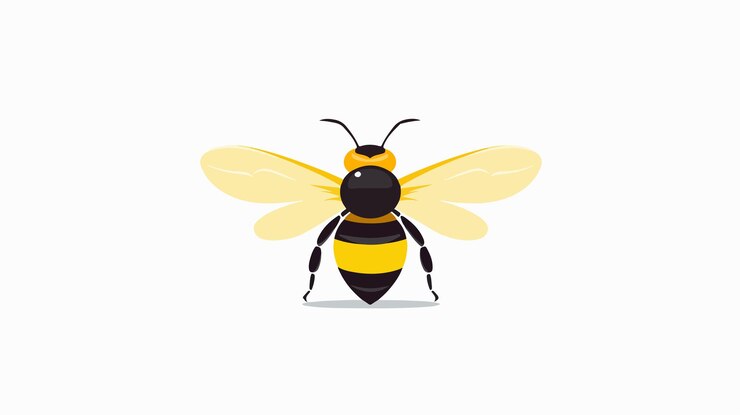 Vector isolated bee insect icon on white background vector illustration