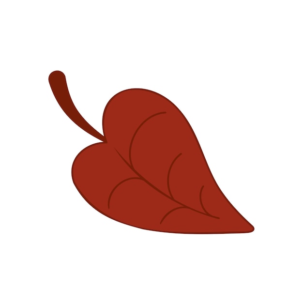 Isolated Birch Leaf red Vector illustration in doodle style Leaf theme of autumn botany nature