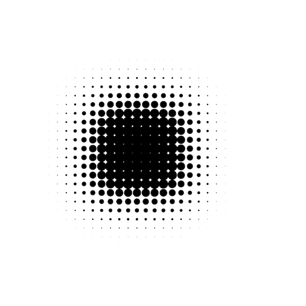 Isolated black color abstract round shape halftone dotted cartoon comics blot background dots decorative elements vector illustration