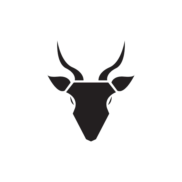 Isolated black head cow polygon logo design vector graphic symbol icon illustration creative idea