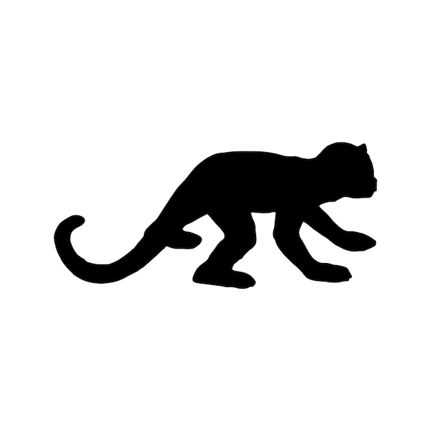 Vector isolated black silhouette of a monkey