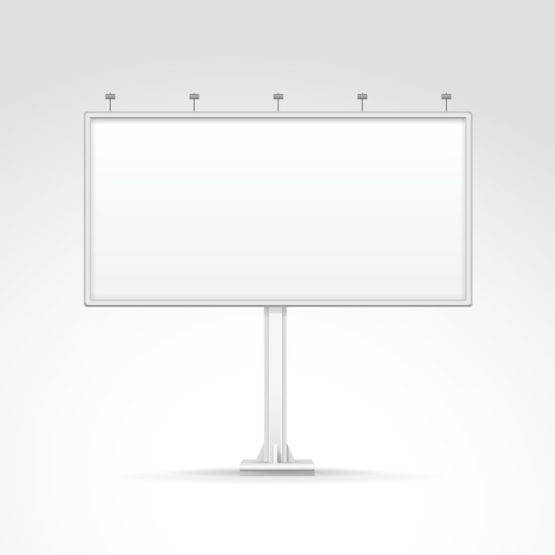 Vector isolated blank outdoor billboard with place for message and with lighting