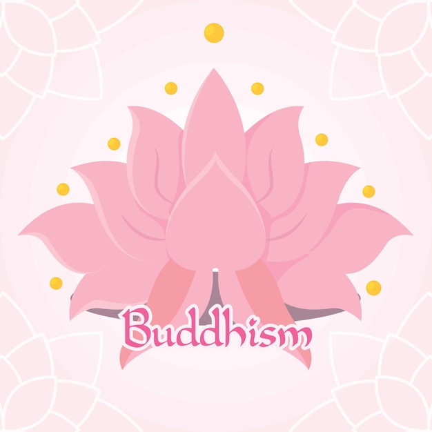 Isolated blossom lotus flower Buddhism concept Vector illustration