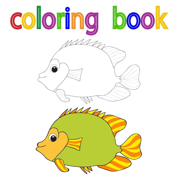 Isolated book color sea fish