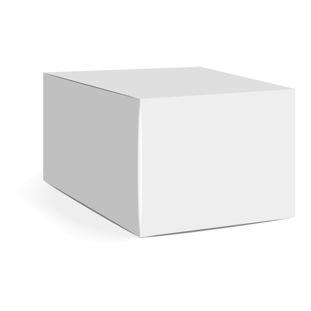 Изолированная упаковка коробки, реалистичный изолированный белый фон, векторная иллюстрация, коробка косметики