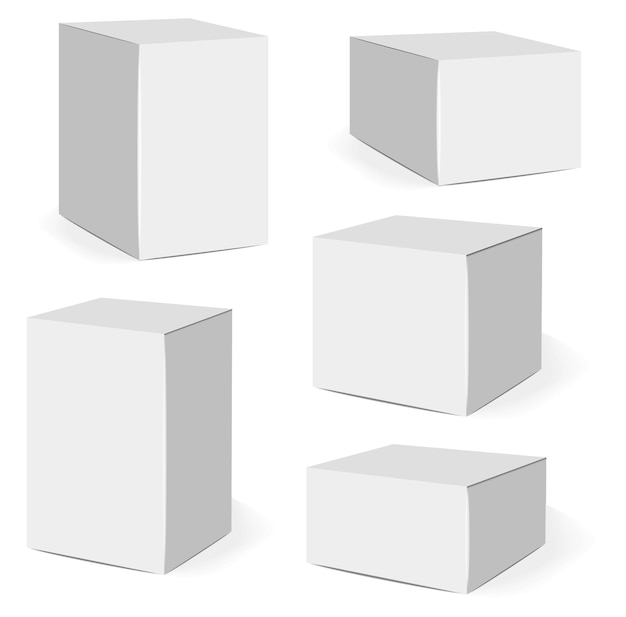 ベクトル 隔離されたボックスのパッケージ、現実的な隔離された白い背景、ベクトルイラスト、化粧品ボックス