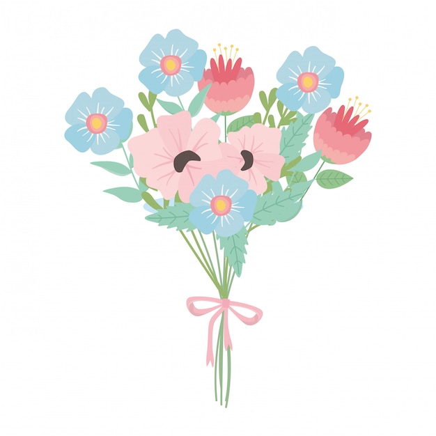 Vector isolated bunch of flowers design
