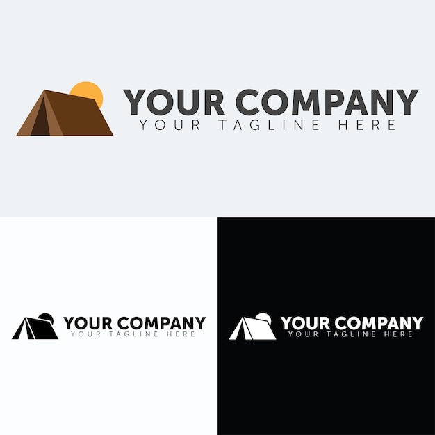 Isolated Camping Tent Logo Premium Vector Template EPS 10