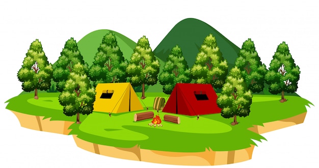 An isolated campsite scene