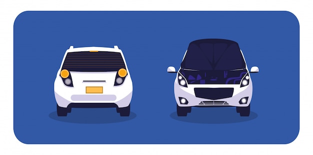 Vector isolated cars vehicles set