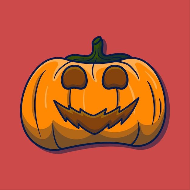 Vector isolated cartoon halloween pumpkins