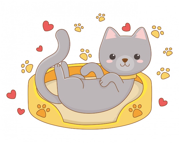 Isolated cat cartoon clip-art illustration