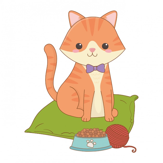 Isolated cat cartoon clip-art illustration