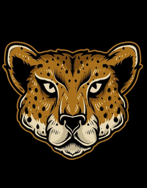 Vector isolated cheetah head illustration