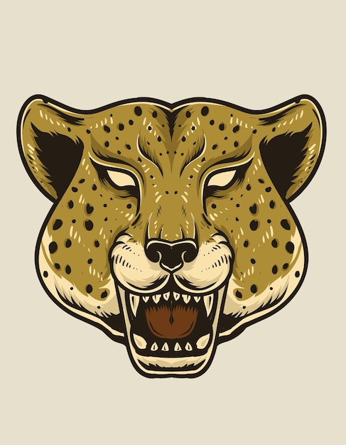 Isolated cheetah head illustration