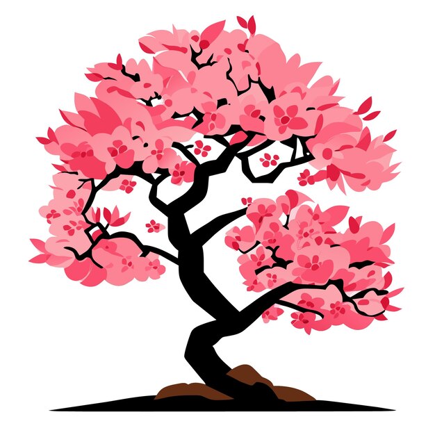 Isolated cherry blossom tree highresolution vector artwork
