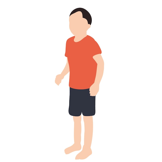 Isolated child in a flat style a boy is standing