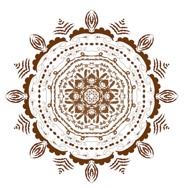 Isolated circular ornament mandala