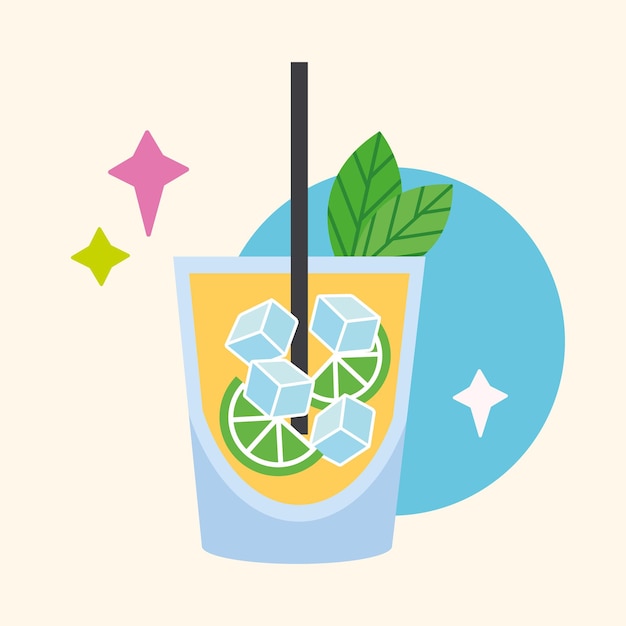 Vector isolated cokctail glass icon beverage vector illustration