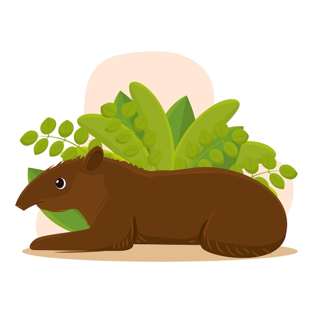 Isolated colored cute capibara animal Vector illustration