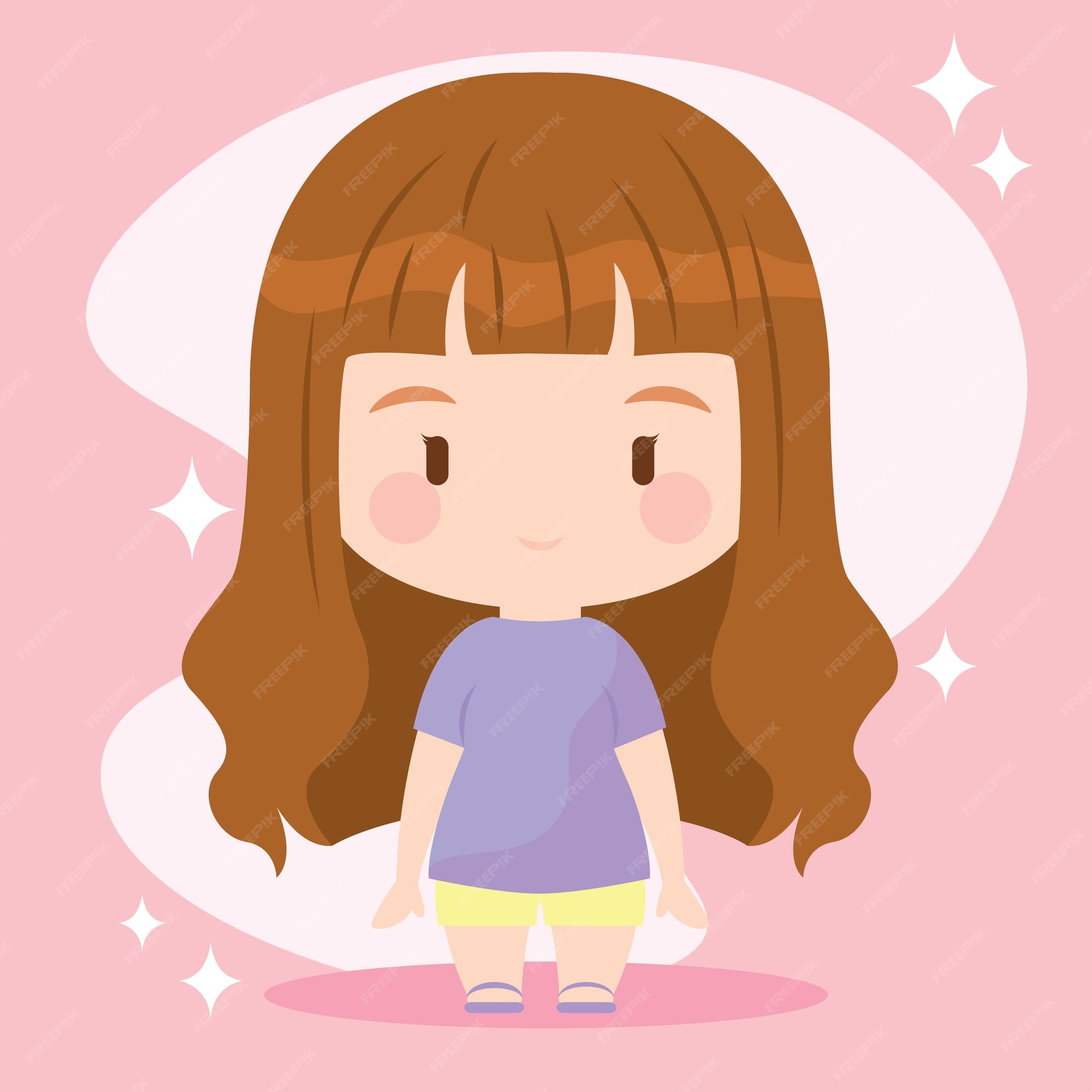 Isolated head of an anime character girl Vector Image