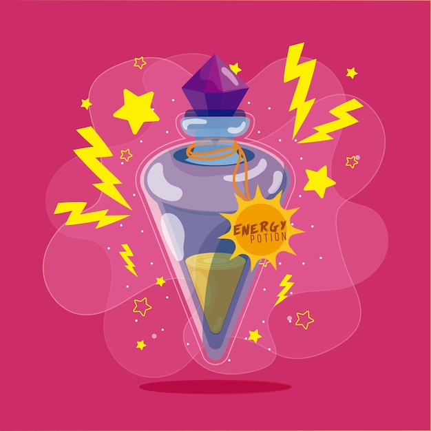 Isolated colored magical energy potion elixir Vector illustration