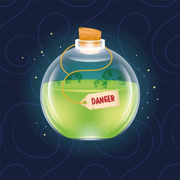 Isolated colored magical potion elixir Vector