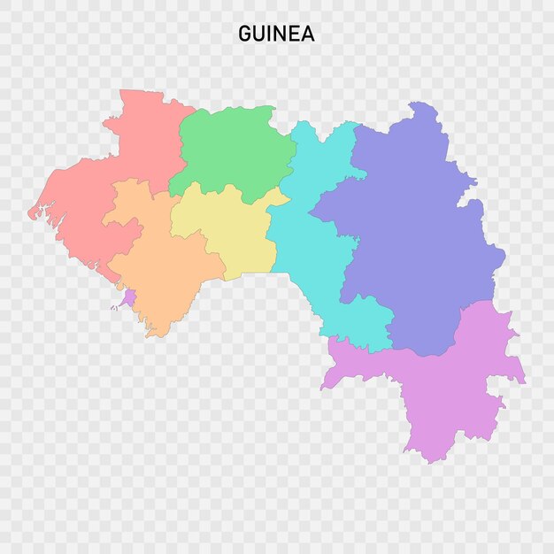 Isolated colored map of guinea