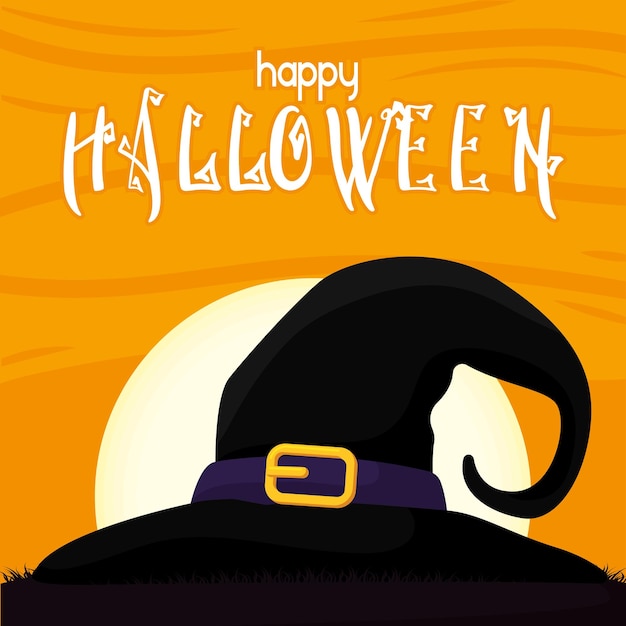 Isolated colored witch hat halloween vector illustration