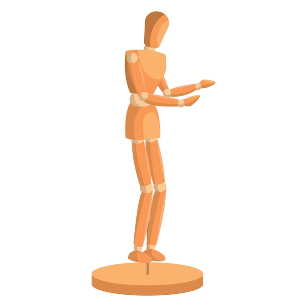 Vector isolated colored wooden mannequin model icon vector