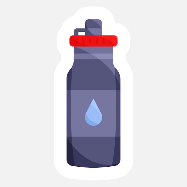 Isolated colorful sticker of water bottle icon flat style