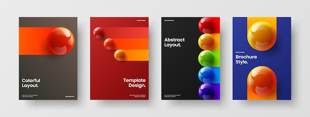 Isolated company brochure design vector layout bundle