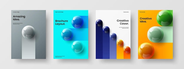 Isolated cover vector design template set