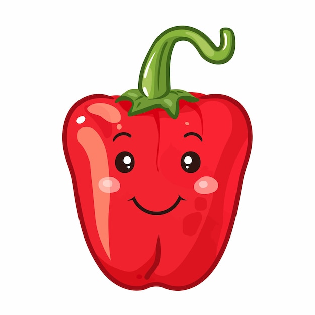 Isolated_cute_cartoon_red_pepper_drawing_Vector