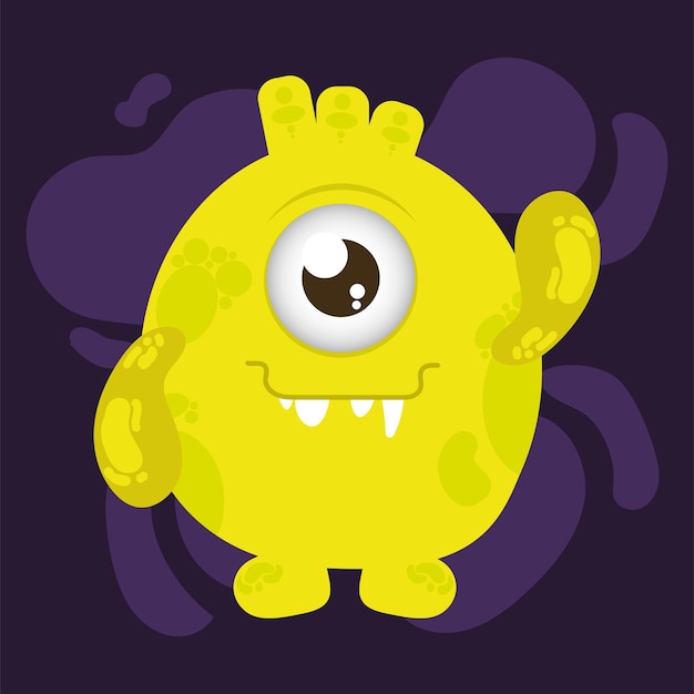 Vector isolated cute colored monster character vector illustration