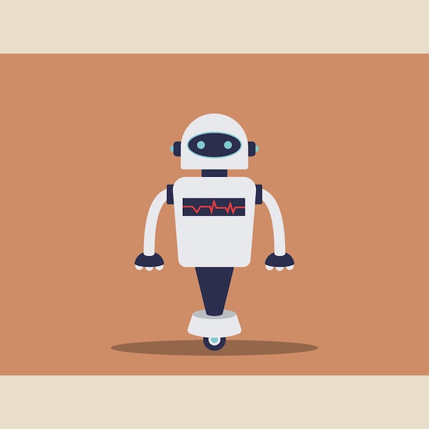 Isolated cute colored robot character Vector