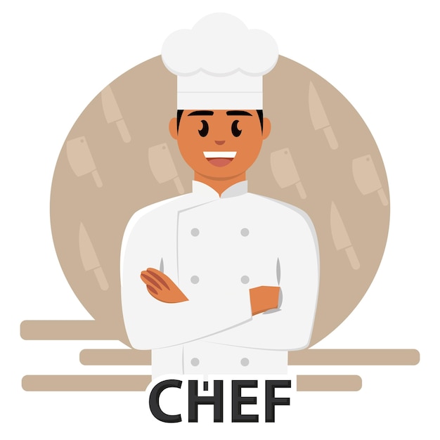 Isolated cute male chef cartoon Profession Vector illustration