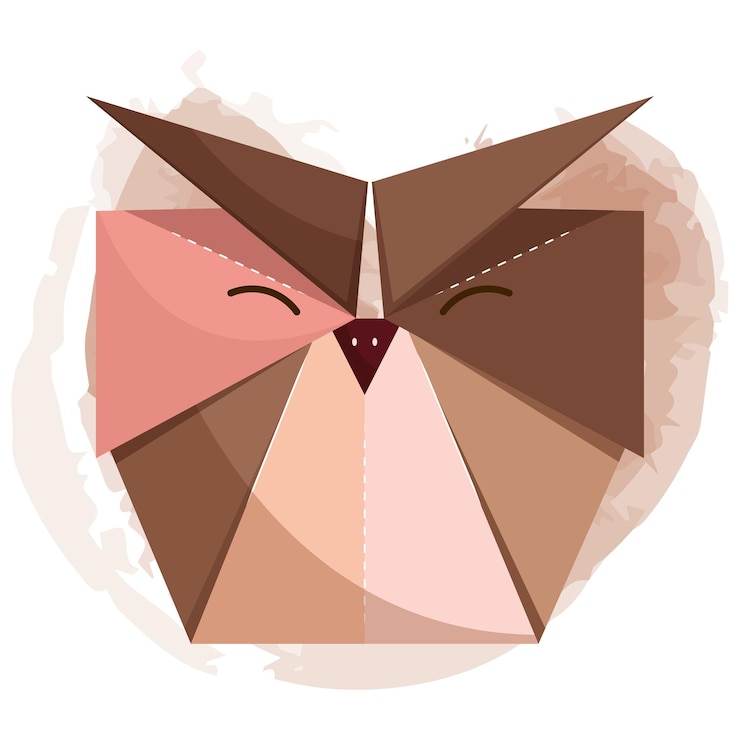 Vector isolated cute owl origami sketch icon vector