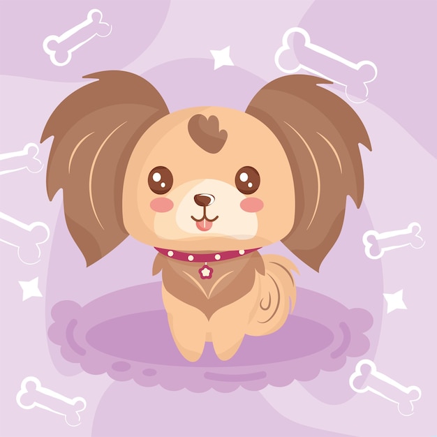 Isolated cute shih tzu dog cartoon character Vector illustration