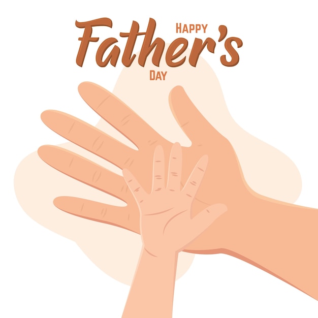 Isolated dad and baby hands happy fathers day vector illustration